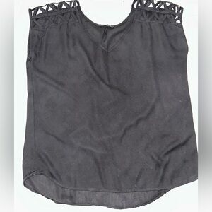 Absolute Angel Black Tank Top with Rounded Neckline